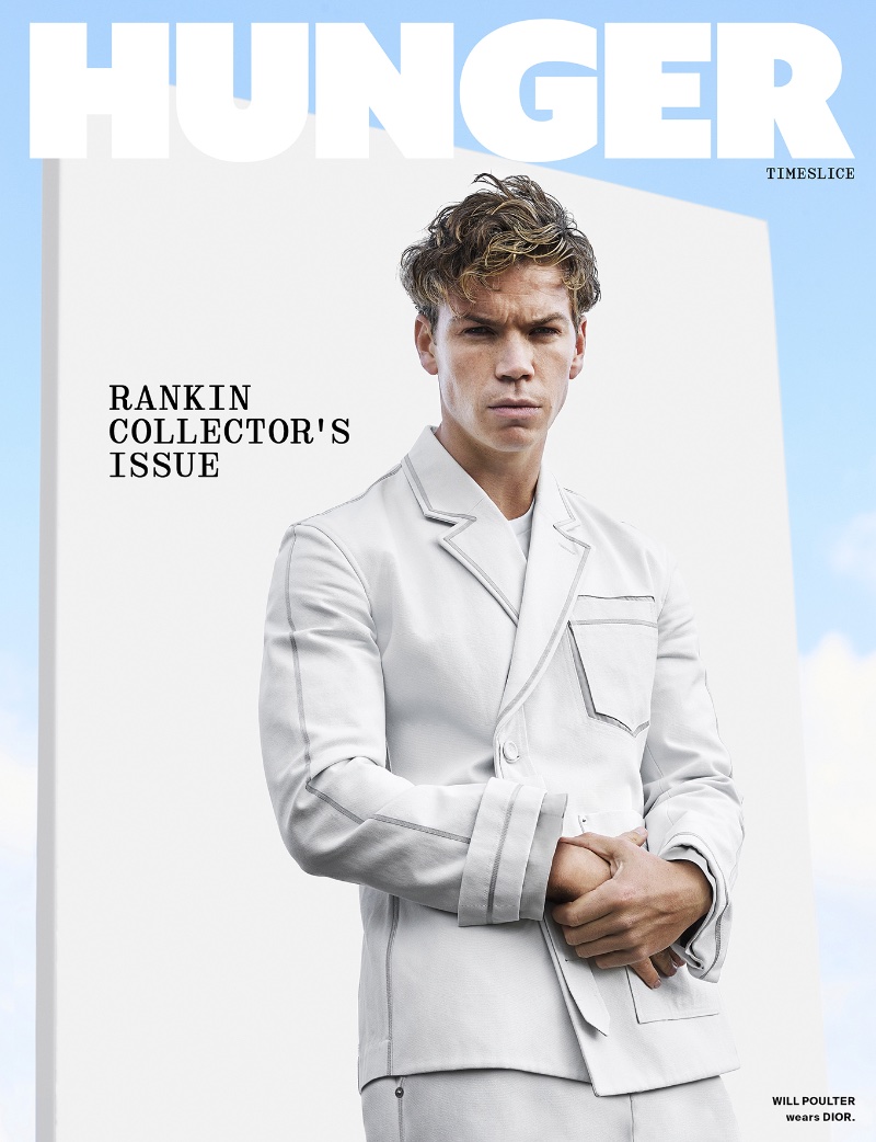 Actor Will Poulter makes a statement in white Dior Men for Hunger magazine's cover.