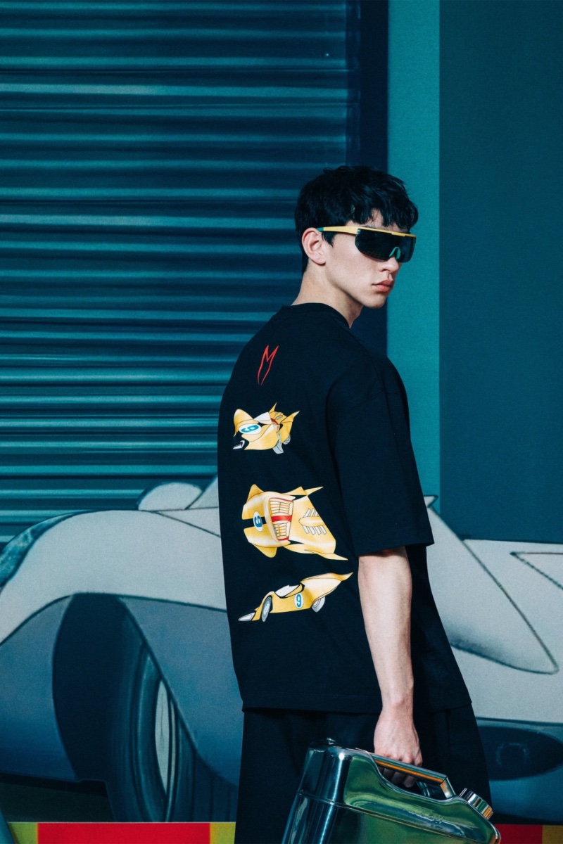 Felix Cheong-MacLeod rocks a t-shirt from the Zara + Speed Racer capsule collection.