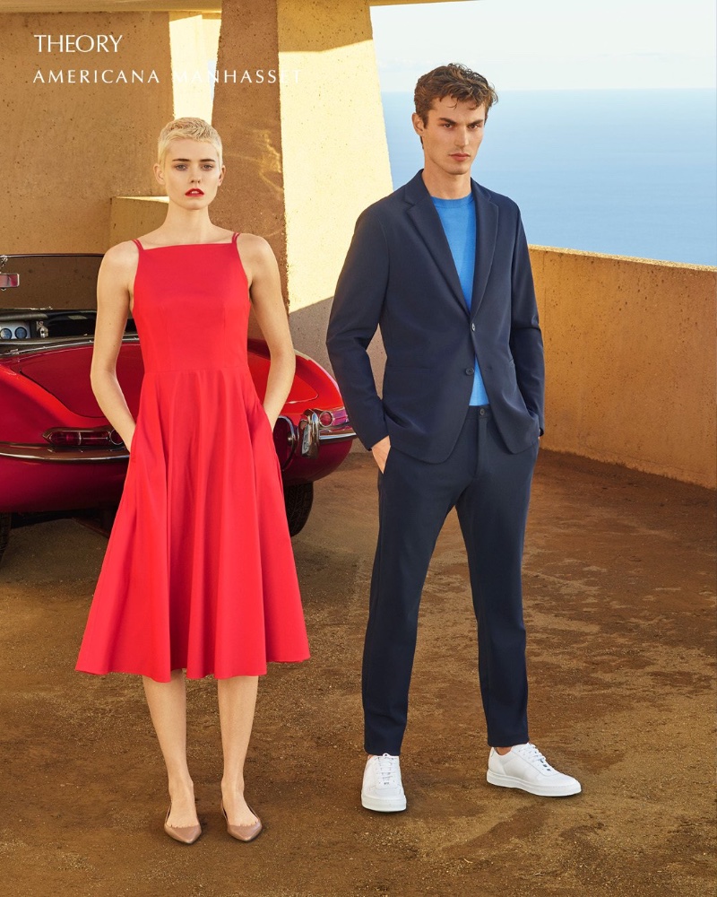 Models Maike Inga and Kit Butler wear Theory. » Kit Butler Hits the Road with Americana Manhasset Models Maike Inga and Kit Butler wear Theory.