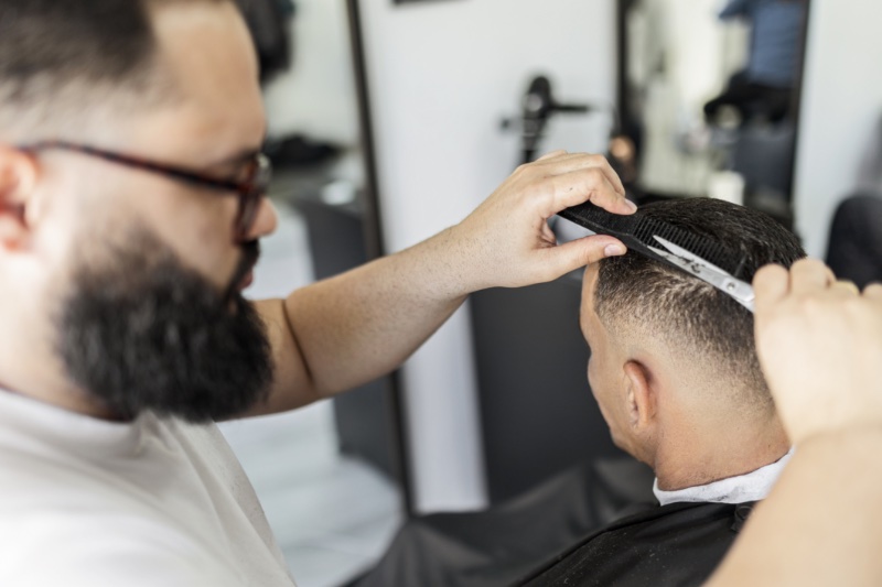 Barber with Scissors