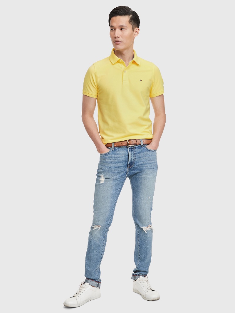 Casual Outfit Tommy Hilfiger Slim Fit Yellow Polo