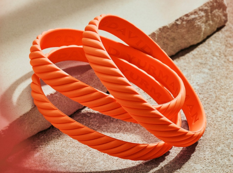 David Yurman Cable Orange Rubber Bracelet with 100% profits benefiting The Trevor Project from now through December 31, 2023. 