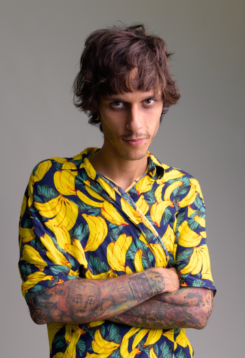 Eccentric Style Men Bold Prints Banana Shirt