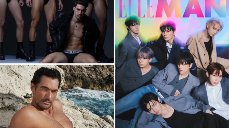 Week in Review: Alessio Pozzi for Bikkembergs' fall-winter 2023 campaign, David Gandy for Dolce & Gabbana Light Blue Summer Vibes campaign, and ENHYPEN for Elle Man Korea.