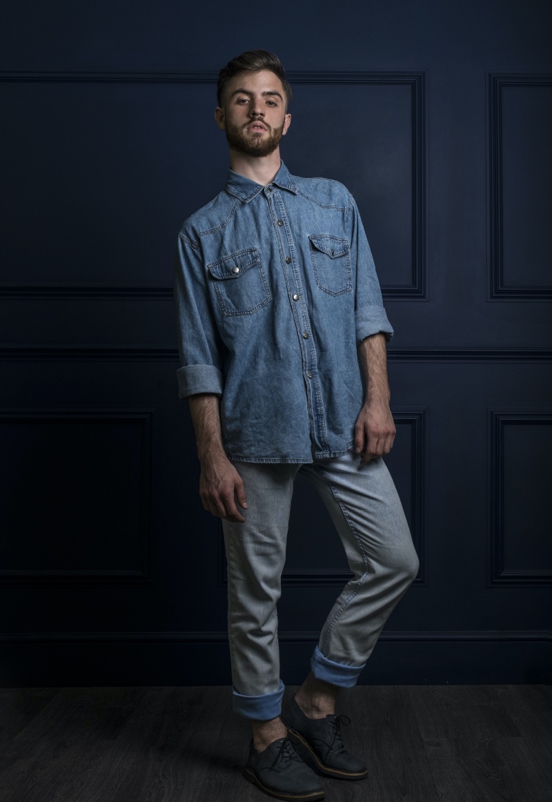 Hipster Style Men Denim Shirt