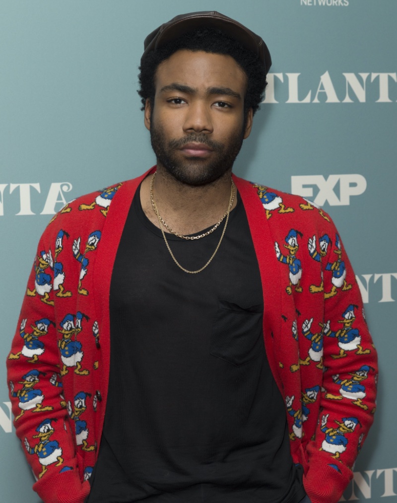 Hipster Style Men Donald Glover Donald Duck Red Cardigan 2017