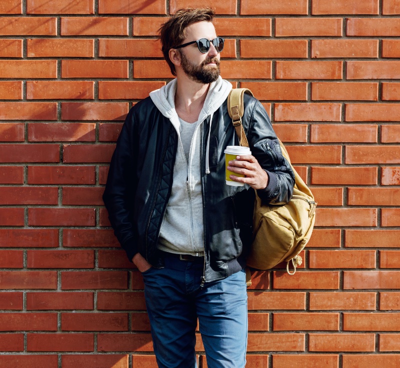 Hipster Style Men Leather Jacket Grey Hoodie Sunglasses » Hipster Style for Men: Updating the Trendy Aesthetic Hipster Style Men Leather Jacket Grey Hoodie Sunglasses