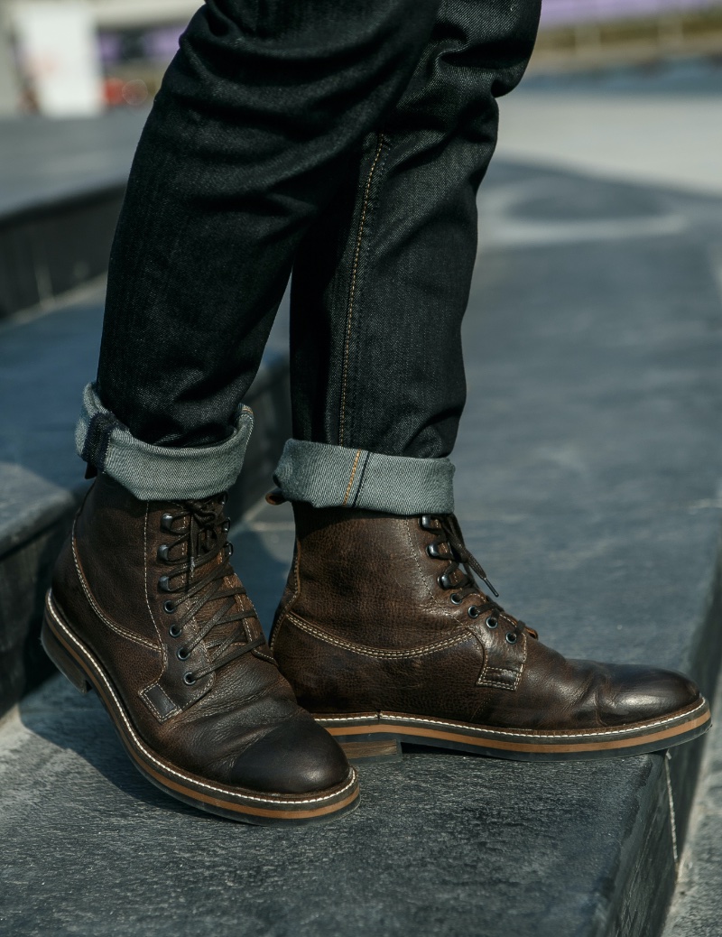 Hipster Style Men Leather Work Boots