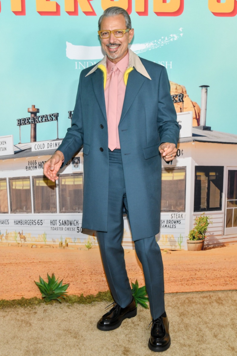 Jeff Goldblum wears a Prada look to the New York premiere of Asteroid City on June 13, 2023.