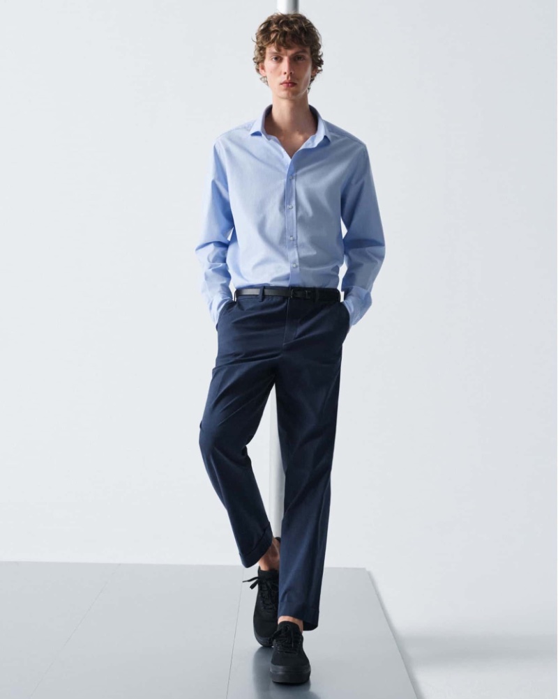 Bluish: Leon Dame Rocks Blue Fashions for Massimo Dutti