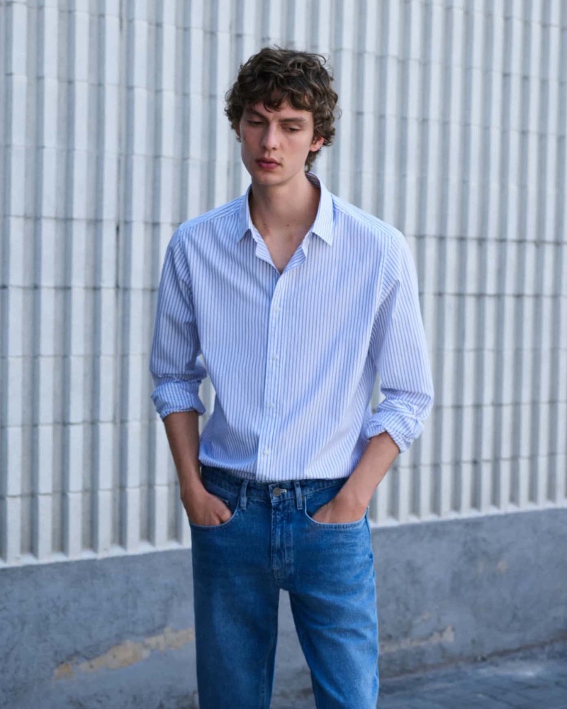 Bluish: Leon Dame Rocks Blue Fashions for Massimo Dutti