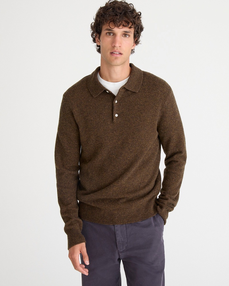 Long Sleeve Polo Sweater JCrew