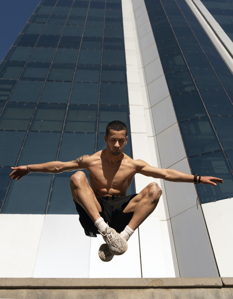 Man Exercise Shirtless Outside