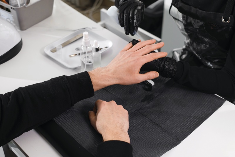 Man Getting Manicure