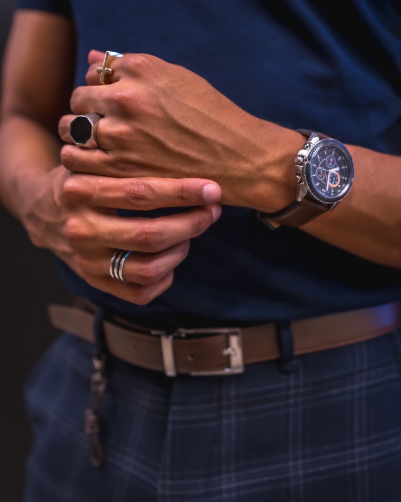 Man Rings Belt Watch