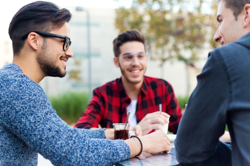 Man with Friends Man with Friends