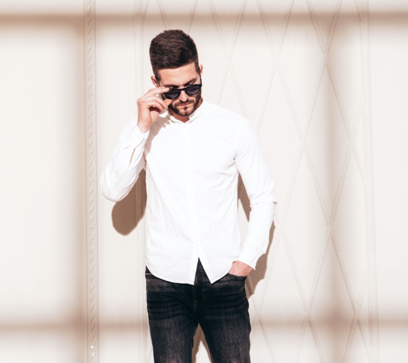Mens Black Jeans Outfit White Shirt