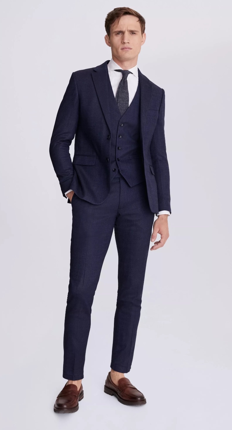 Mens Suit Styles 3 Piece Suit MOSS Blue Twisted Suit