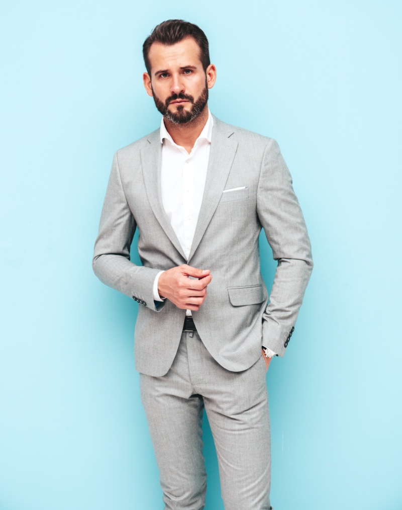 Mens Suit Styles Light Grey