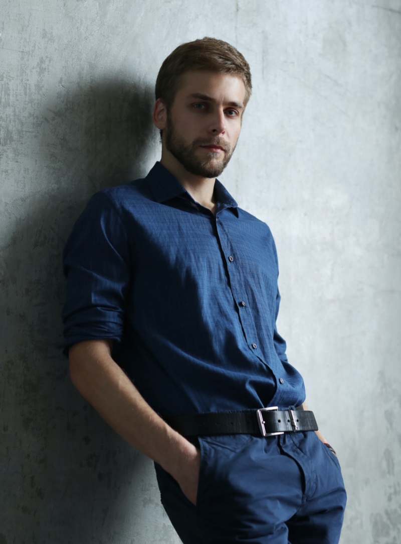 Minimalist Style Men Button-Down Shirt