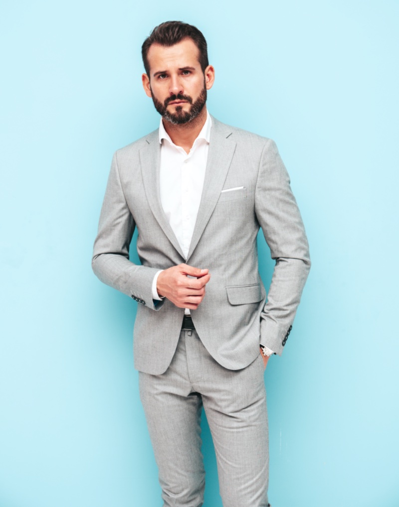 Minimalist Wardrobe Men Grey Suit