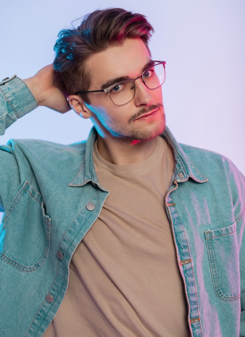 Modern Trendy Mens Glasses Neon Lights