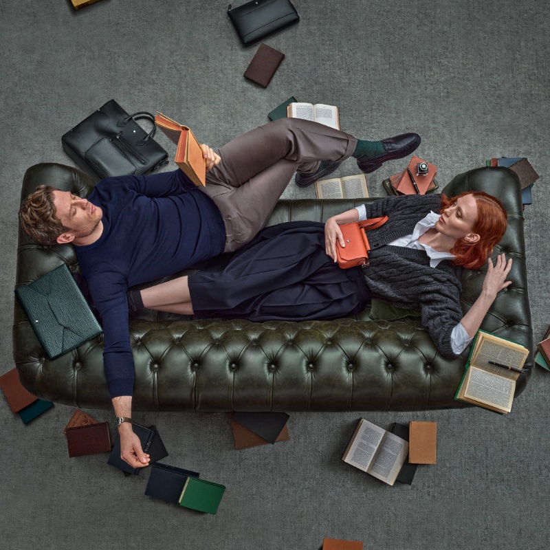 James Norton and Karen Elson front Montblanc's The Library Spirit campaign in London. 