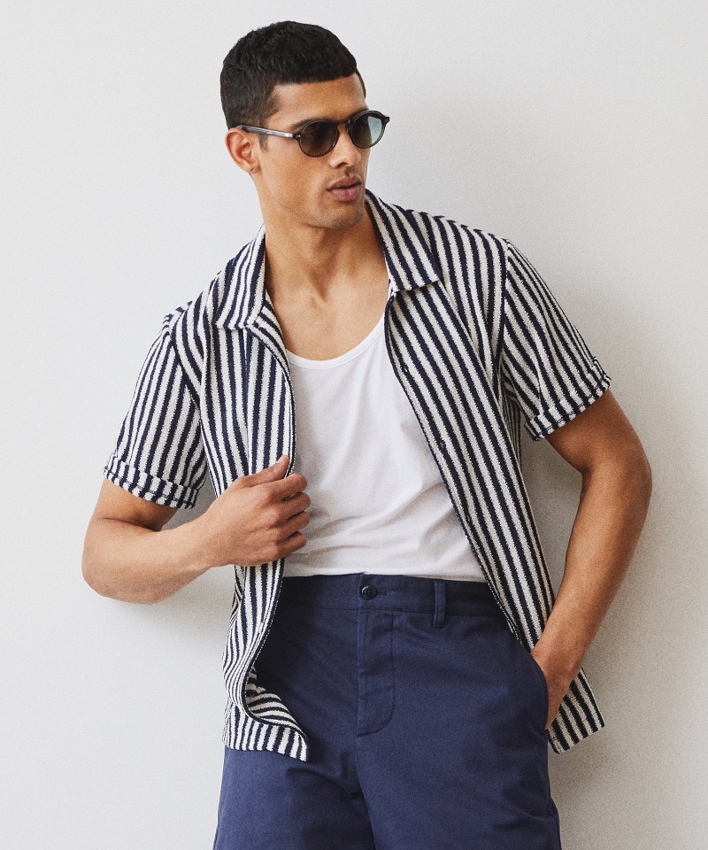 Relaxed Authentic Striped Polo Shirt - White