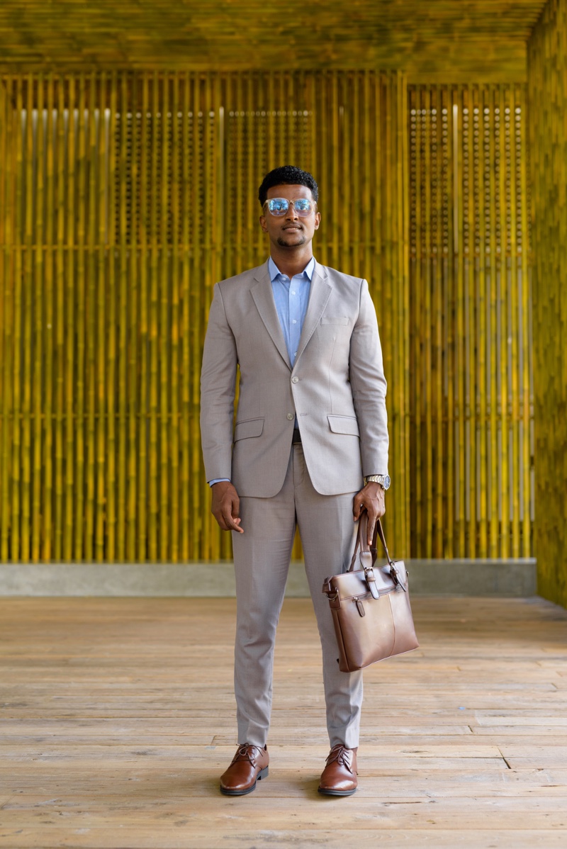 Buy PARK AVENUE Blue Solid Polyester Super Slim Fit Men's Casual Suit |  Shoppers Stop