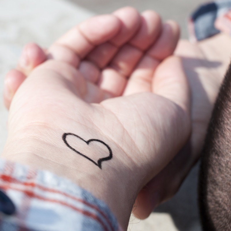 Tattoo Ideas for Men Heart Tattoo Wrist