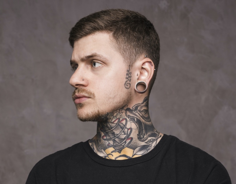 star tattoo designs for men on neck