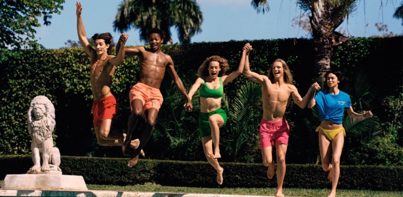 Anthony Thomason, Stan Taylor, Hannah Ferguson, Luke Champion, and Maryel Uchida star in Tommy Hilfiger's summer 2023 campaign.