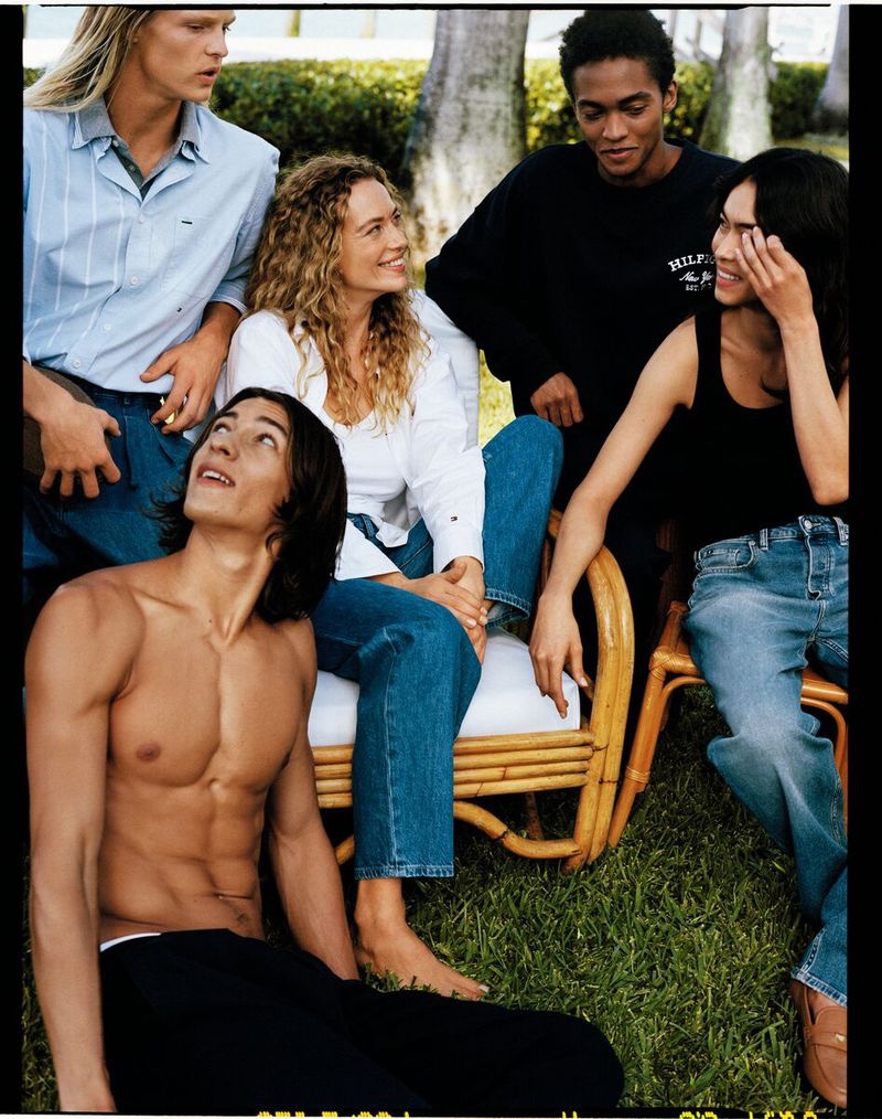 Luke Champion, Anthony Thomason, Hannah Ferguson, Stan Taylor, and Maryel Uchida appear in Tommy Hilfiger's campaign. 