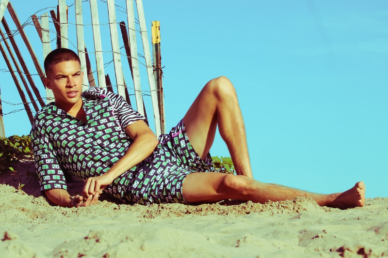 Tony wears shirt and swim trunks Vilebrequin x Brooks Brothers. » Modern Nostalgia: Tony Rodriguez Sports Fresh Summer Style Tony wears shirt and swim trunks Vilebrequin x Brooks Brothers.