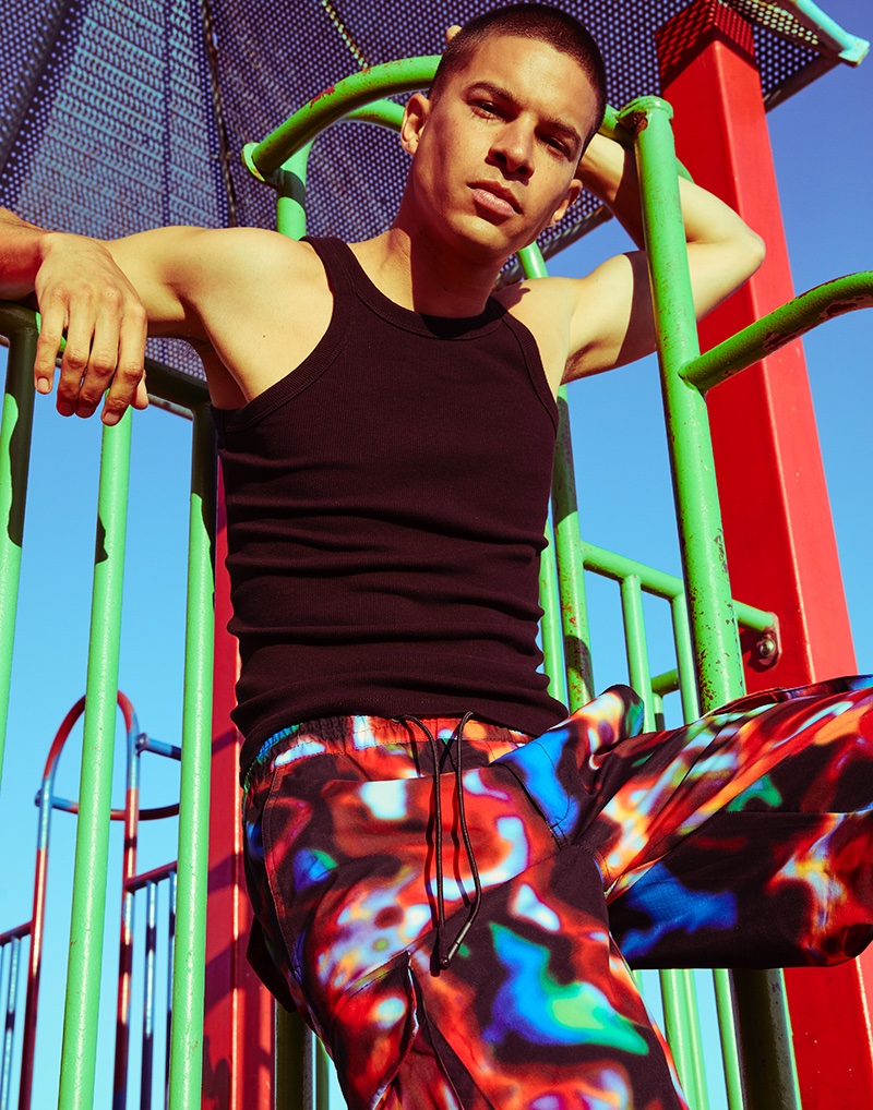 Tony wears tank Calvin Klein and pants Zara x Rhuigi Villaseñor. » Modern Nostalgia: Tony Rodriguez Sports Fresh Summer Style Tony wears tank Calvin Klein and pants Zara x Rhuigi Villaseñor.