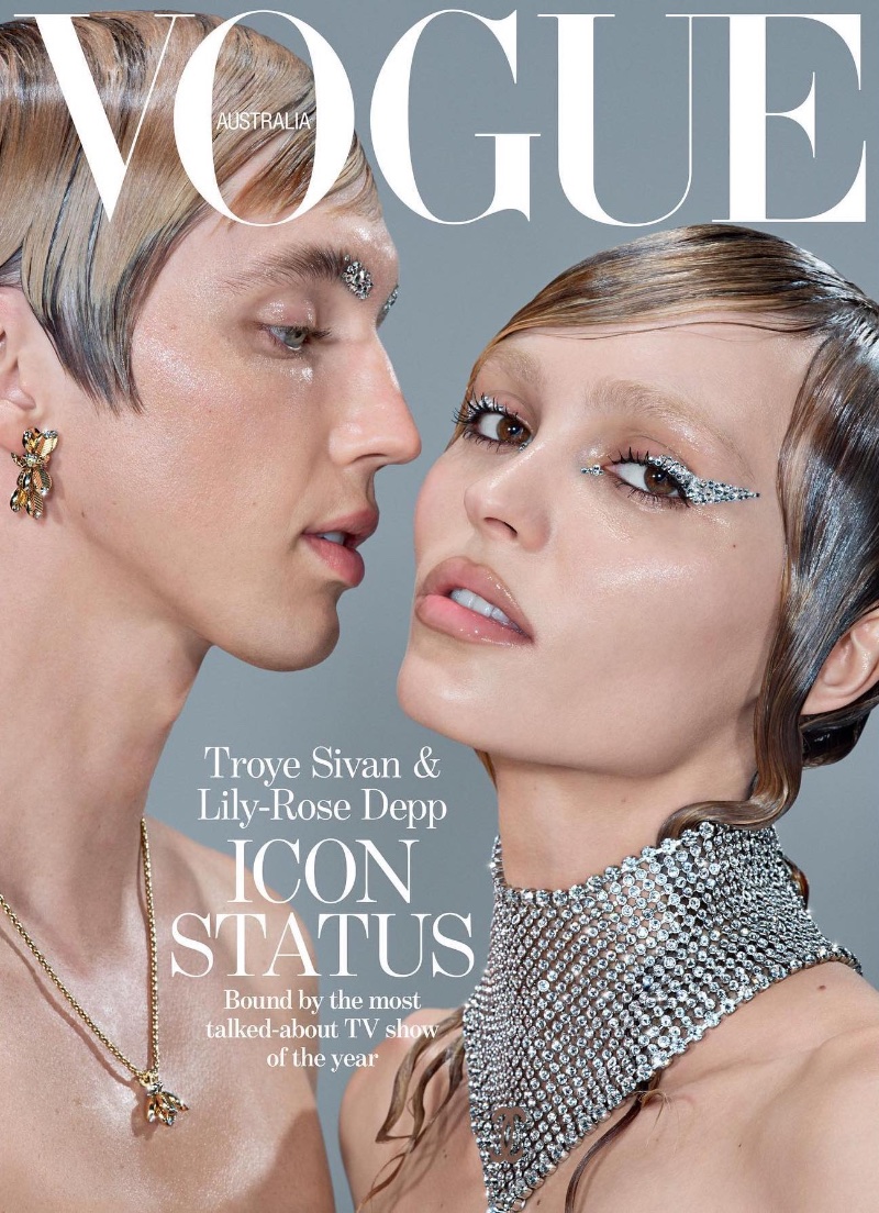 Troye Sivan and Lily-Rose Depp cover the July 2023 issue of Vogue Australia. 