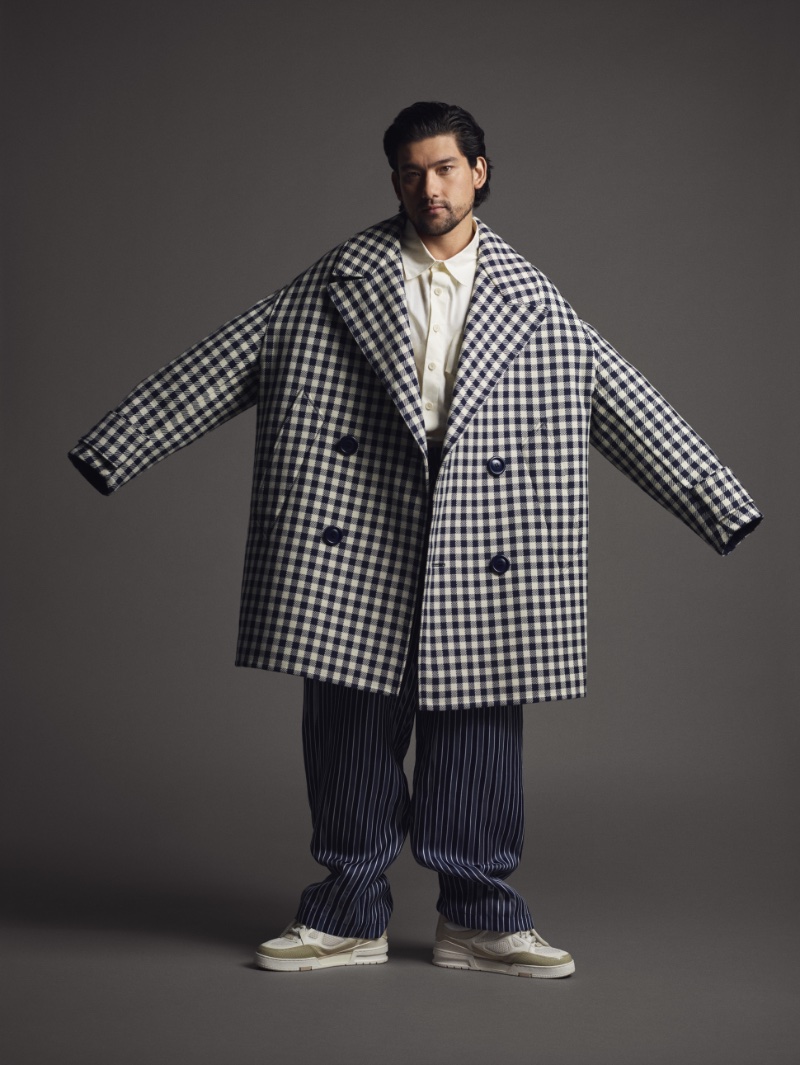Gracing the pages of Wonderland, Will Sharpe makes a sartorial statement in an oversized AMI coat.
