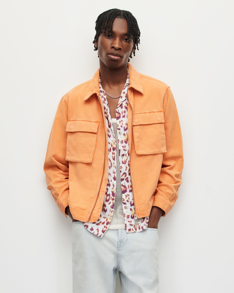 AllSaints Sicilia Orange Clifton Corduroy Jacket