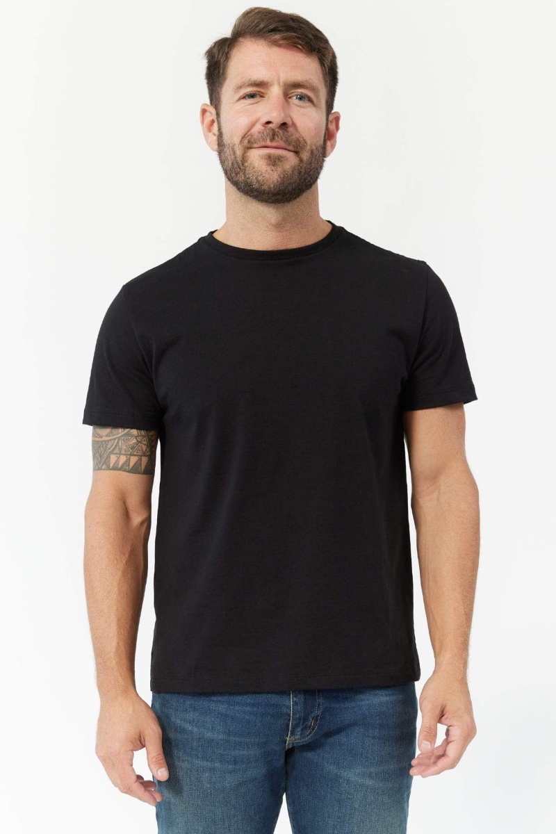 Ash & Erie Pima Cotton Crew Neck Tee Black