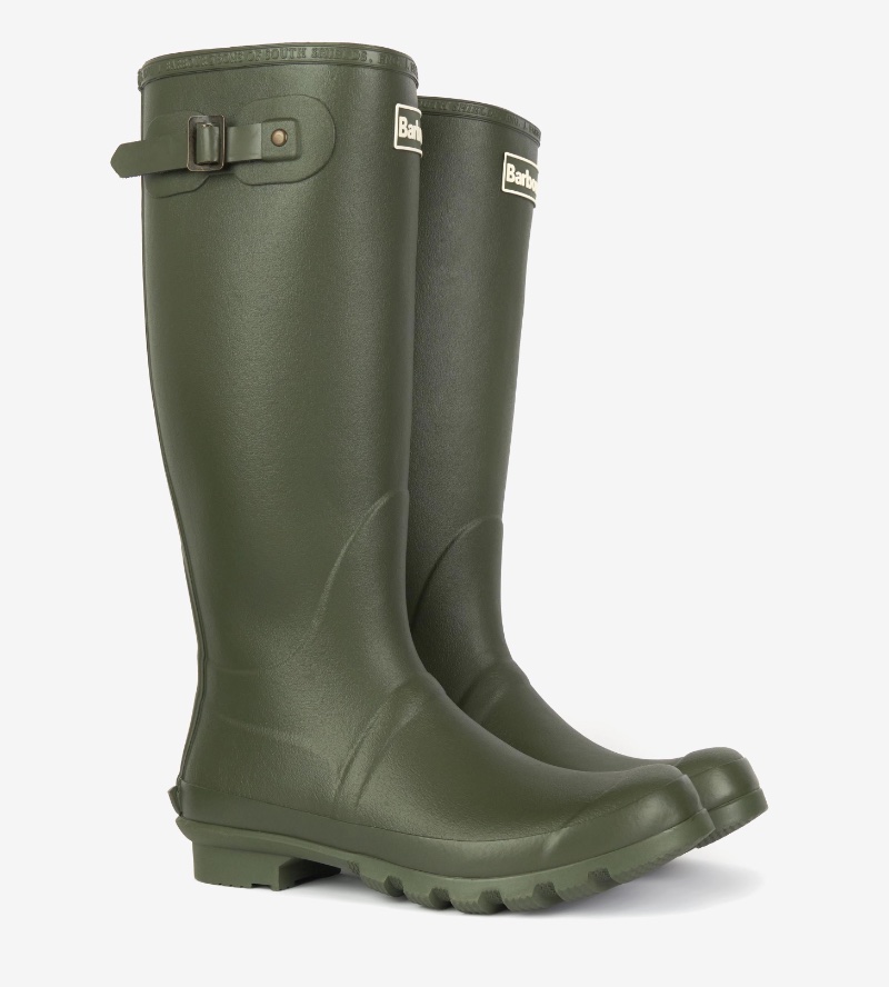 Fashionable Types of Boots Men Barbour Wellington Boots Olive Green