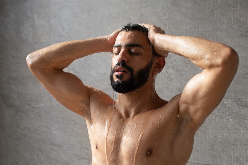 Male Model Washing Hair