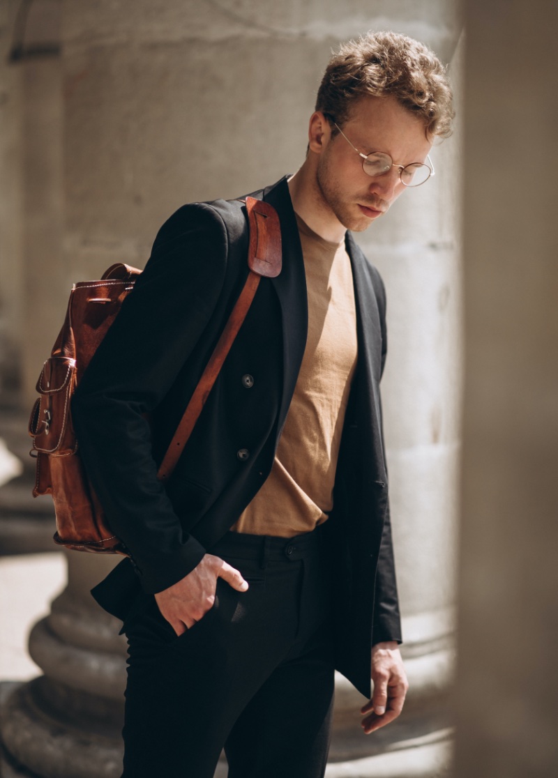 Man Leather Backpack
