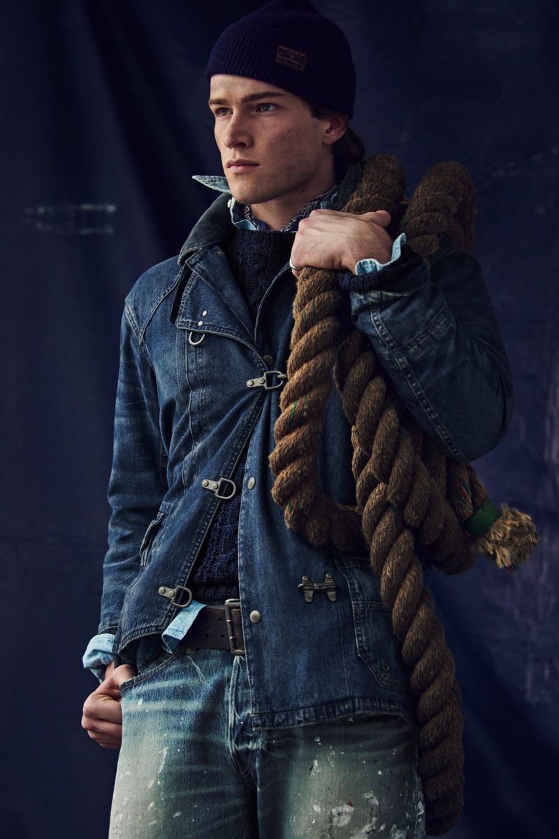 Lander Dalton wears the Cortland denim jacket from the Polo Originals Regatta collection.