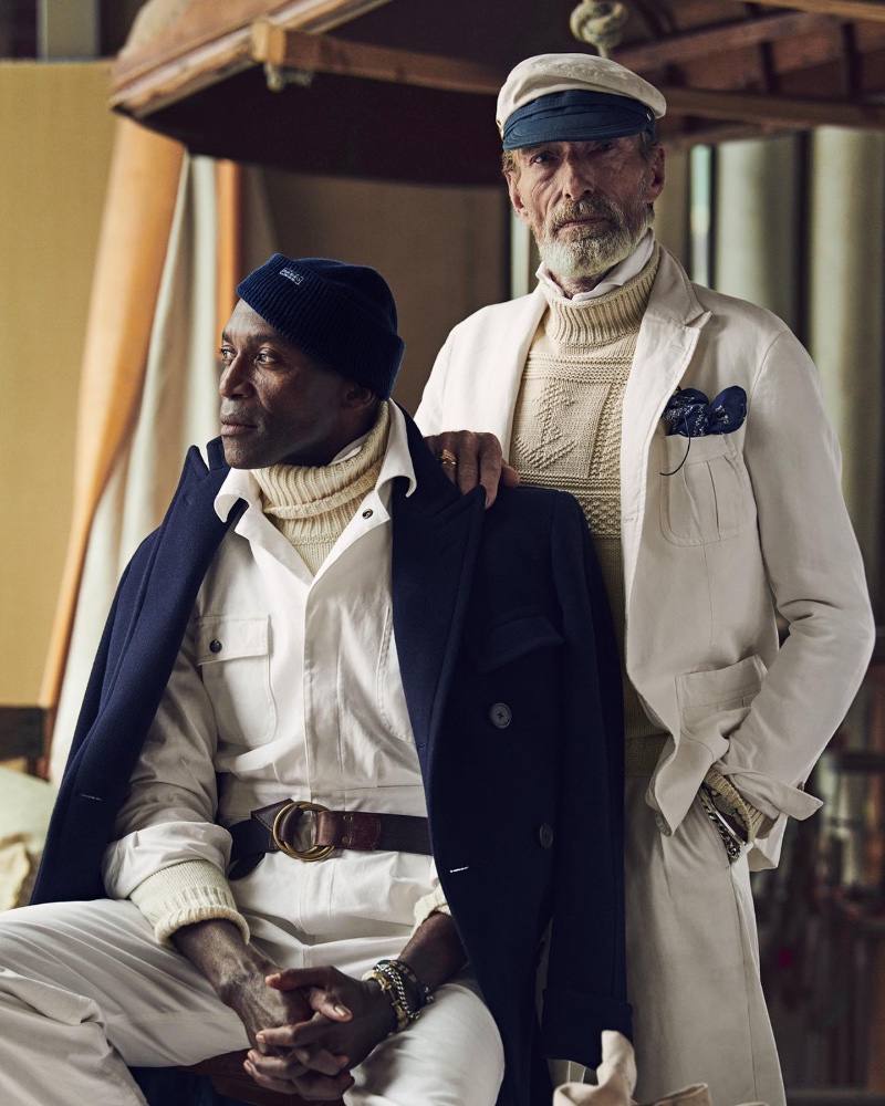Malick Diouck and Rudy Verwey wear chic looks from the Polo Originals Regatta collection. 