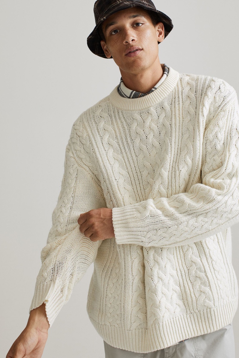 Preppy Aesthetic Style Men H&M Relaxed Fit Cable Knit Sweater » Preppy Aesthetic Style for Men: Master the Look Preppy Aesthetic Style Men H&M Relaxed Fit Cable Knit Sweater