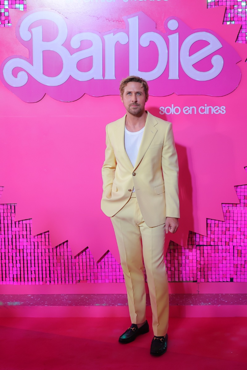 Ryan Gosling Ken Barbie Mexico Gucci Yellow Suit