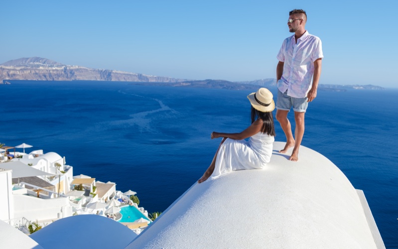 Santorini Greece Couple Vacation