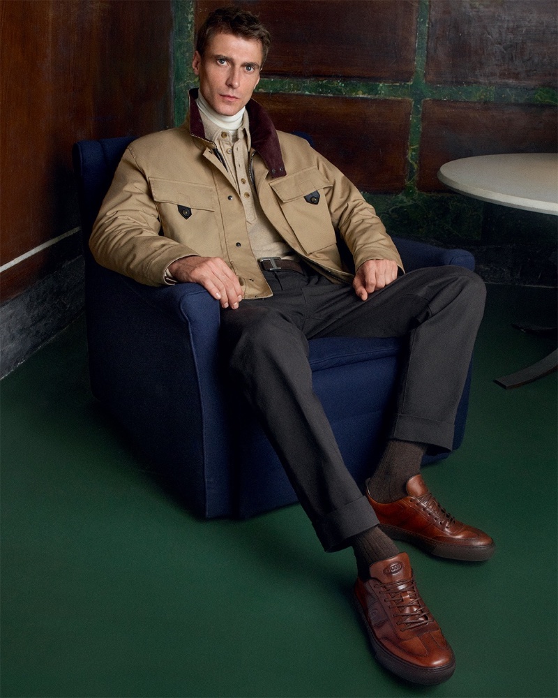 Clément Chabernaud stars in Tod's pre-fall 2023 campaign. 