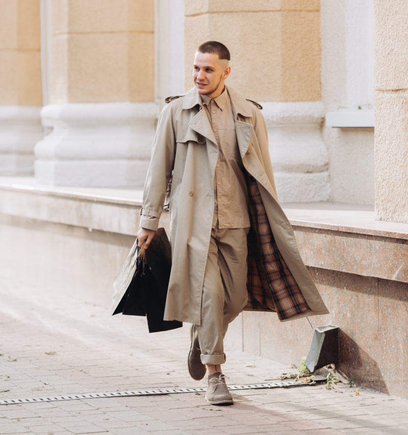 Trench Coat Style Men Trench Lining