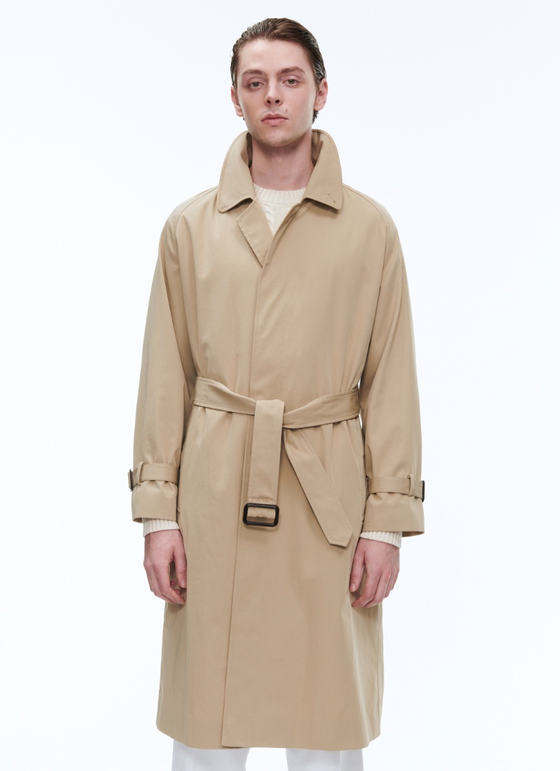 Trench Coat Styles Fursac Beige Cotton Serge Trench Coat